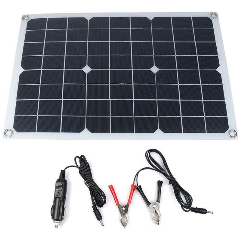 20W Monocrystalline High Efficiency Ultra-Thin Solar Power Panel Dual Output Monocrystalline Portable Solar Outdoor Power Panel