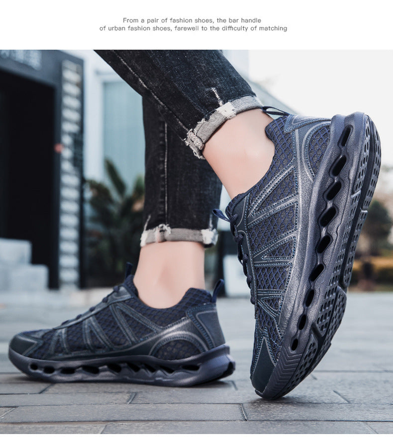 Autumn New Lightweight Shock Absorption Anti-Slip Sports Shoes Large Size Breathable Mesh Casual Shoes Men's Fashion Running Shoes
