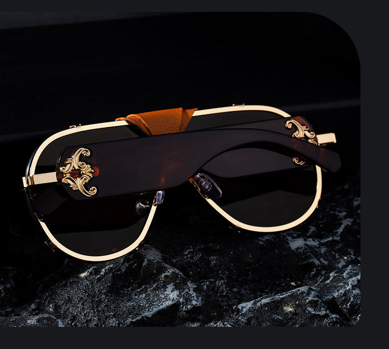 2025New Style Toad Glasses Men's European and American retro Sunglasses Pilot Sunglasses Men's Sunscreen Driving Glasses