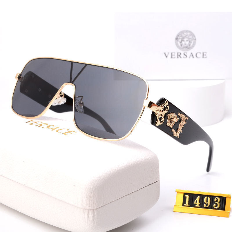 Europe and America Y2k Millennial Style Integrated Windproof Sunglasses for Women Fashion Large Curvature Diamond Inlaid Rimless Sunglasses for Women Wholesale