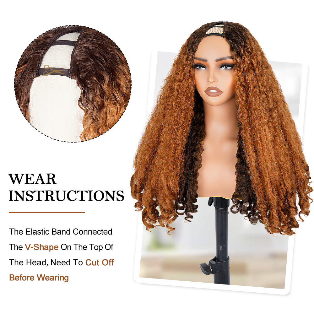 Cross-border African Synthetic Fiber Fake Unique Bouncy Curly Hair Wig