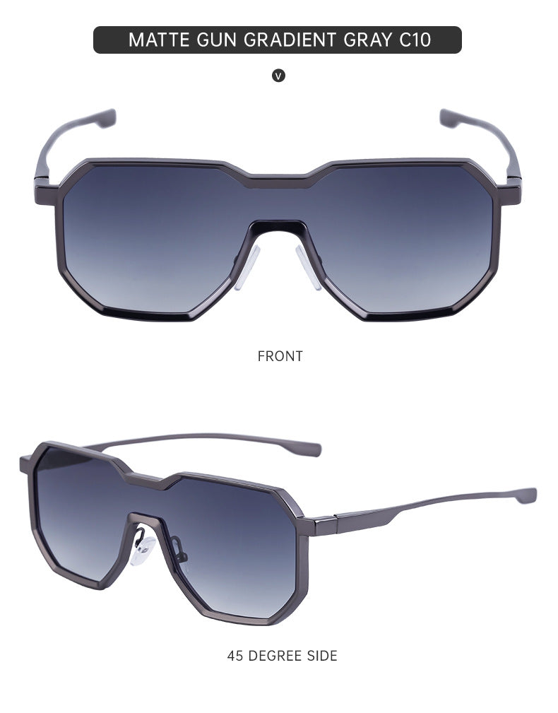 Irregular Steampunk Style Sunglasses European and American Metal Full Frame Integrated Sunglasses for Men Driving Glasses Wholesale