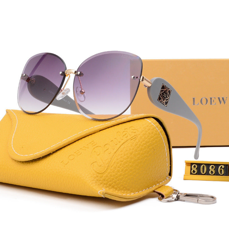 Cyberpunk Triangle Cat Eye Flat Glasses for Women Trendy High-End Round Face Slimming Hip-Hop Letter Disco Sunglasses