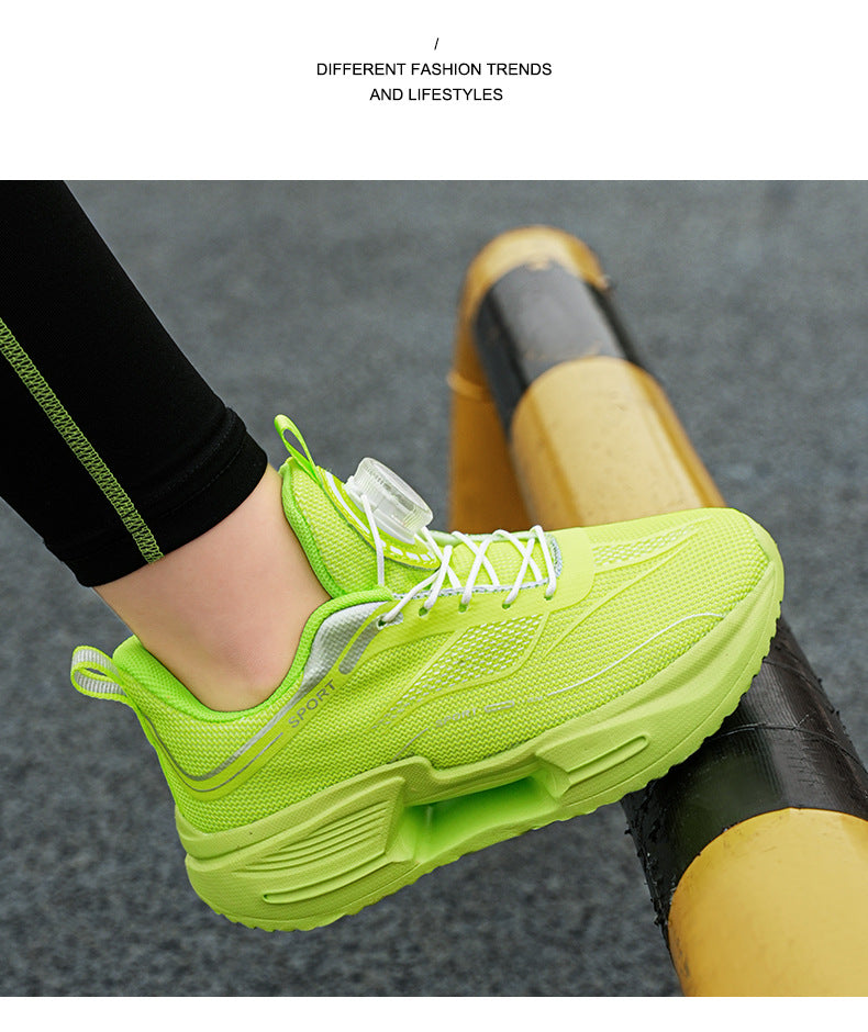 Summer Youth Breathable Mesh Rotating Button Sports Shoes Comfortable Soft Sole Men's Shoes Lightweight Non-Slip Children's Running Shoes