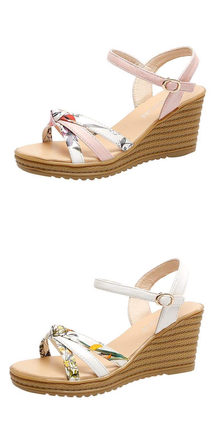 Korean Style2025Summer New Wedge Fish Mouth Women's Sandals Platform Thick Sole Student Shoes High Heel Women's Sandals Trendy