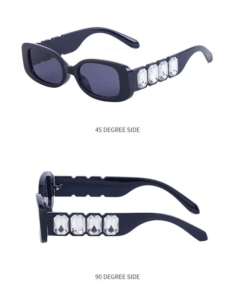 European and American Style Small Frame Sunglasses for Women with Rhinestones, Square Frame Sunglasses for Men, Wholesale Glasses sunglasses