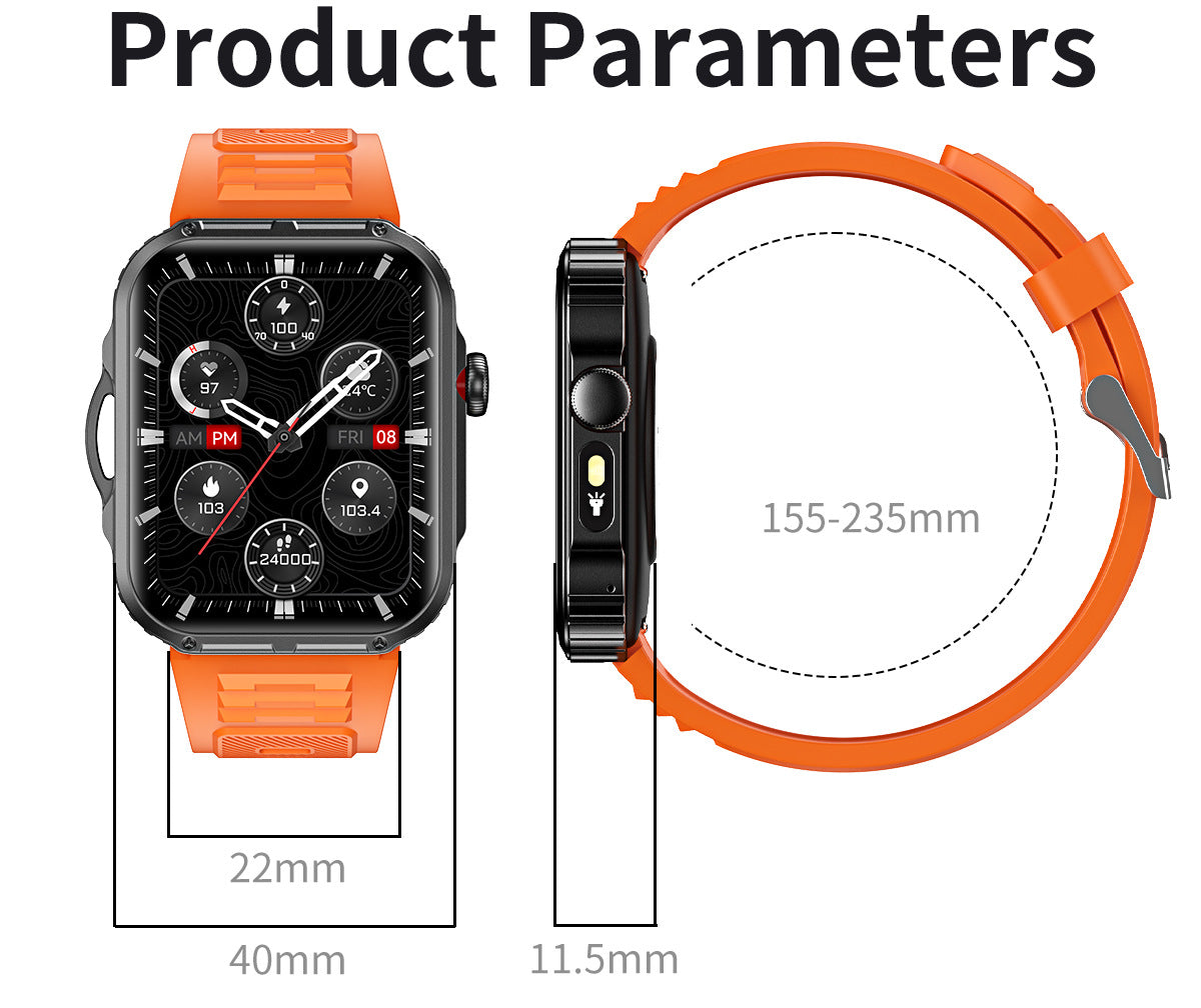 HDT11Ultra Smart Watch Bluetooth Call Music Healthy Sleep Flashlight Smart Bracelet