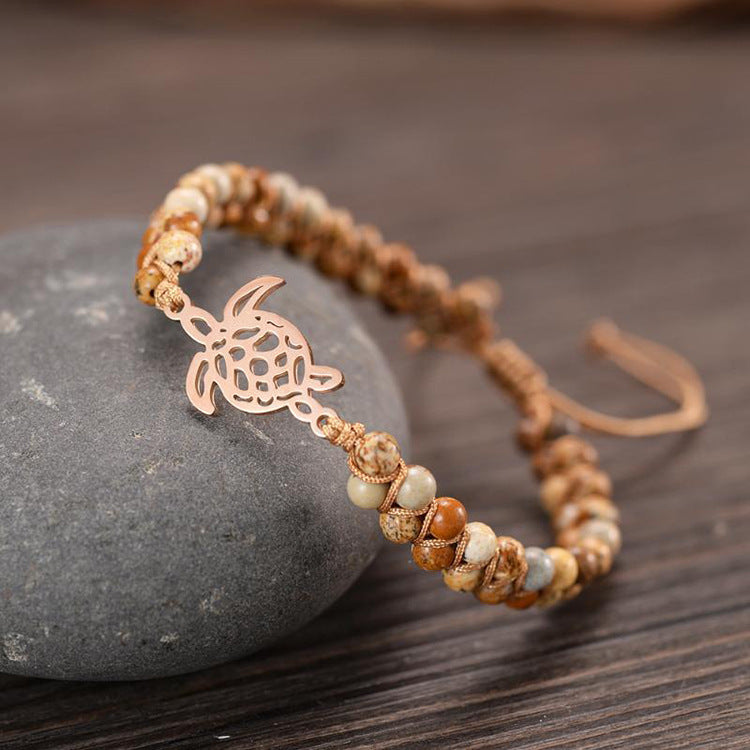 Amethyst Double Row Bracelet Women Gift Lucky Tree Adjustable Bracelet Natural Tiger Eye Stone Double Layer Braided Bracelet