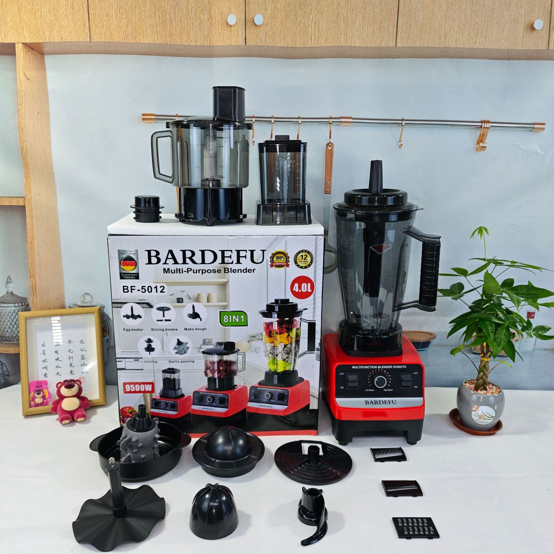 4L8in1blender Stainless Steel High-Power Pure Copper Blender Meat Grinder Ice Crusher Juicer Blender