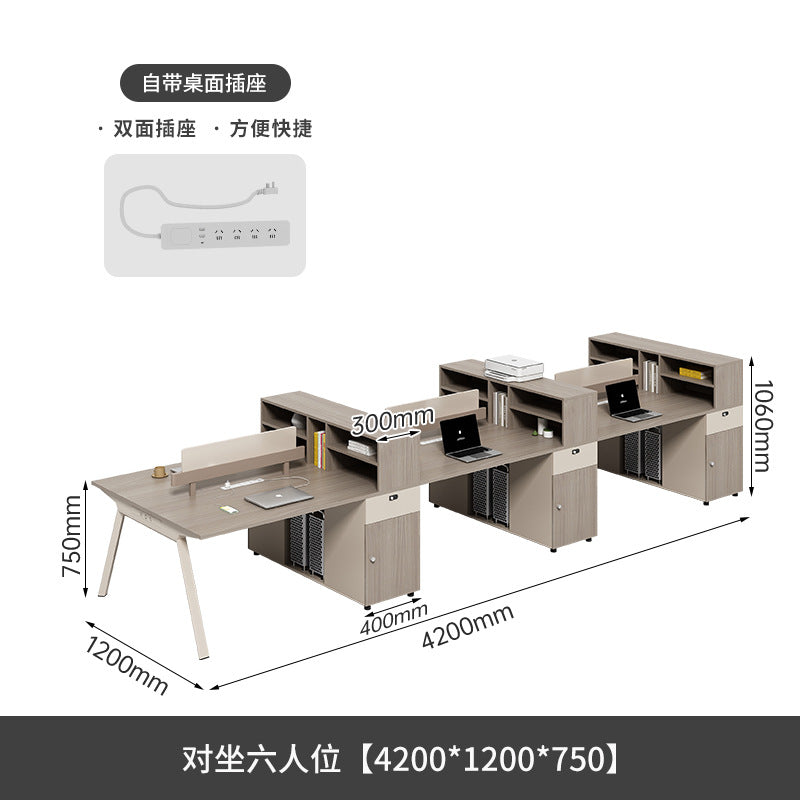 Staff Desk Office Desk and Chair Set Simple Modern Office Partition Computer Desk Employee Desk Six-Person Booth