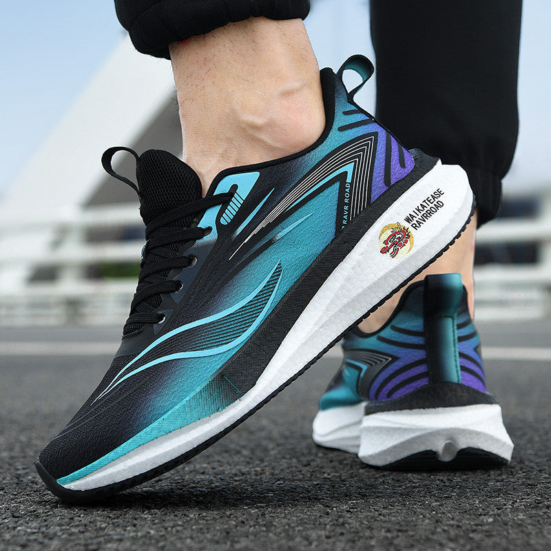 Summer Casual Men's Shoes Mesh Breathable Popcorn High Elastic Sports Shoes Men and Women Couple Shoes Sports Student Running Shoes