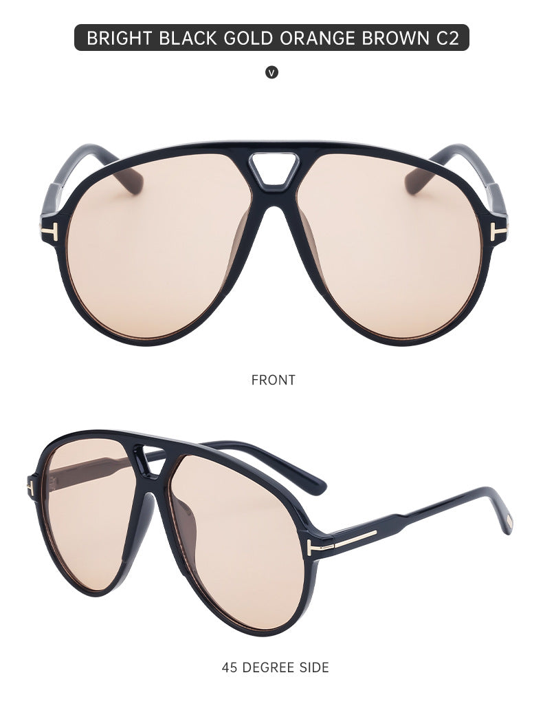 European and American Fashion Large Frame Sunglasses Sun Protection Sunglasses Men's Trendy Toad Glasses High-end Glasses sunglasses