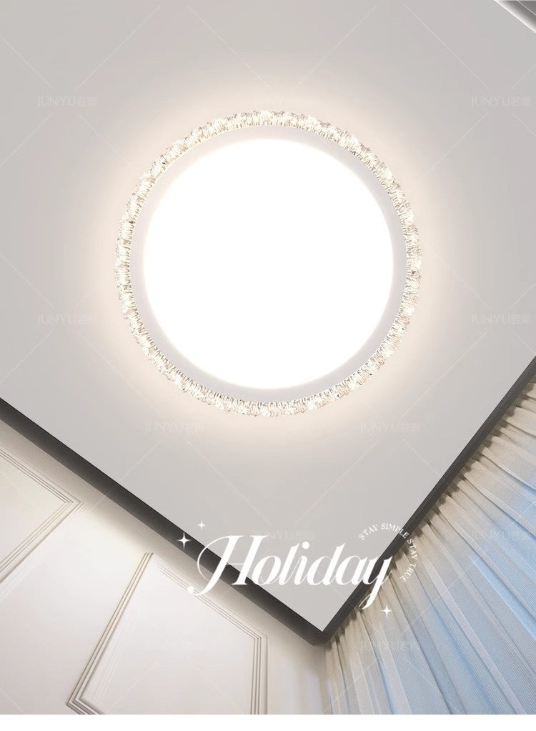 Light Luxury Living Room Ceiling Lamp New Crystal Lamp Cream Style High-end Bedroom Main Lamp Round Shape led Eye Protection Lighting