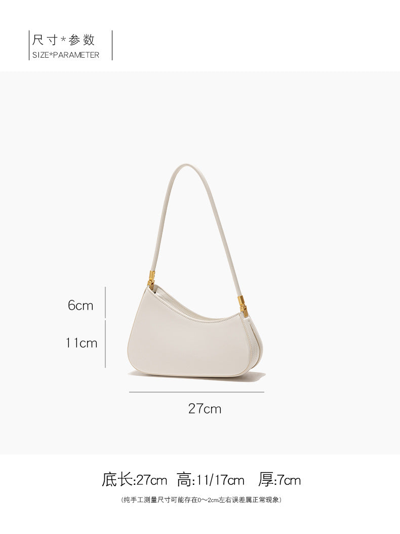 European and American Niche French Retro Underarm Fashion Women's Bag Light Luxury Simple Large Capacity Handbag Women's Single Shoulder Baguette Bag