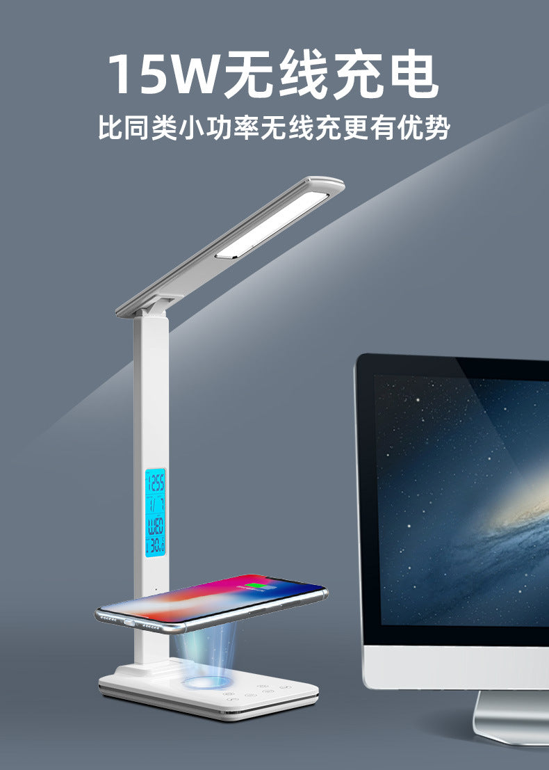 Foldable Perpetual Calendar Desk Lamp Student Dormitory Study Reading Lamp Wireless Charging Bedroom Bedside Lamp  Wholesale