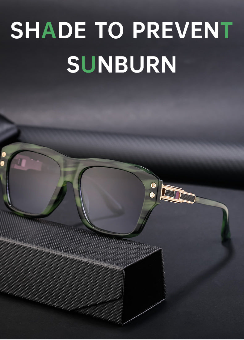 European and American Fashion Large Square Frame Sunglasses for Men High-end Sun Protection Sunglasses Men's Trendy Glasses sunglasses