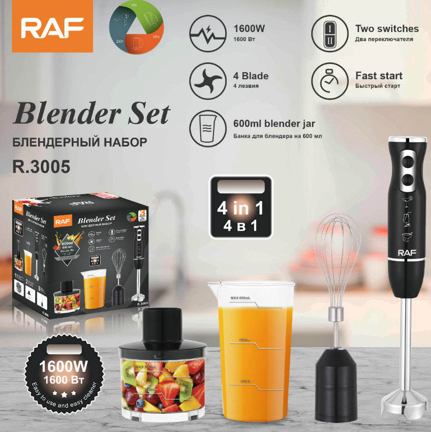 RAF EU Standard Multifunctional 4-in-1 Handheld Cooking Stick Quick Start Electric Stirring Stick Milk Juicer Meat Grinder