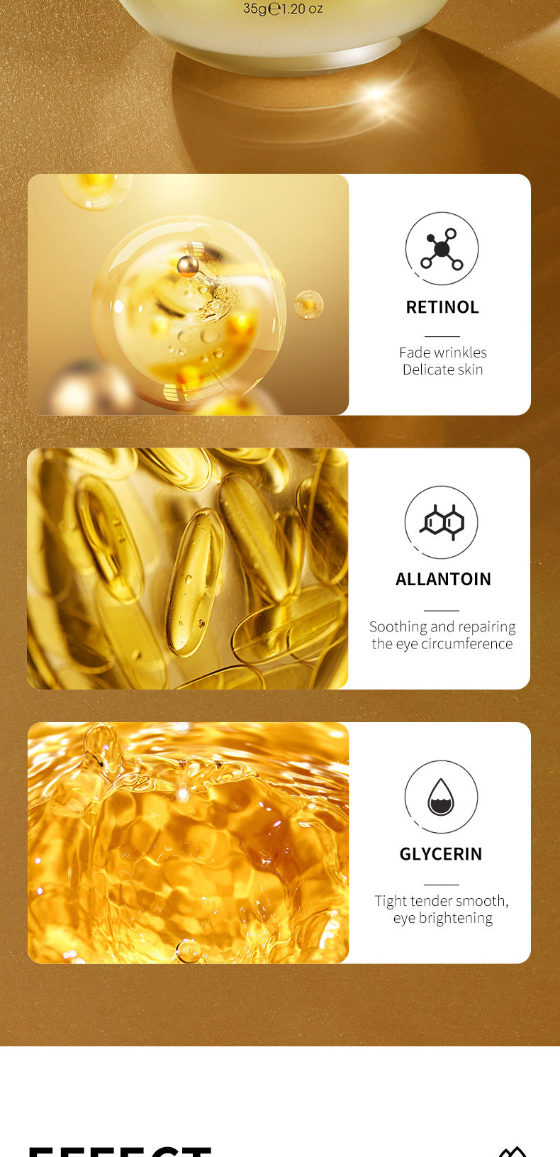 Retinol Eye Cream SADOER Moisturizing and Nourishing, Reduces Dark Circles and Eye Bags, Eye Wrinkles,  Wholesale