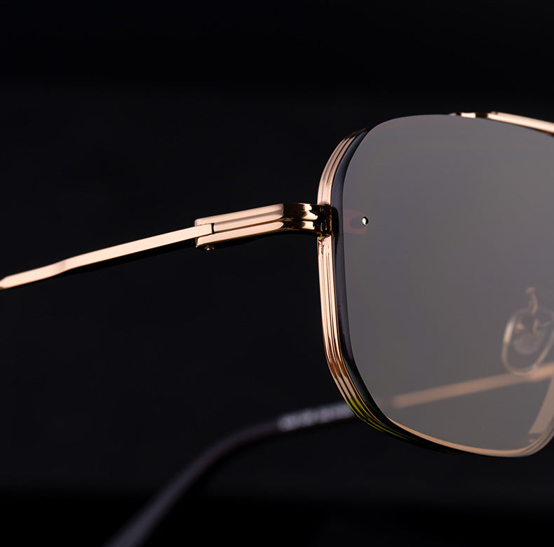 2025New European and American Fashion Square Frame Sunglasses for Men High-End Frameless Sunglasses Men Trendy Sun Protection shades