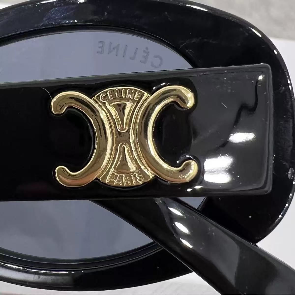 Vintage European and American Style Cat Eye Sunglasses for Women Trendy New Sunglasses with Celine Letters High-end UV Protection Glasses