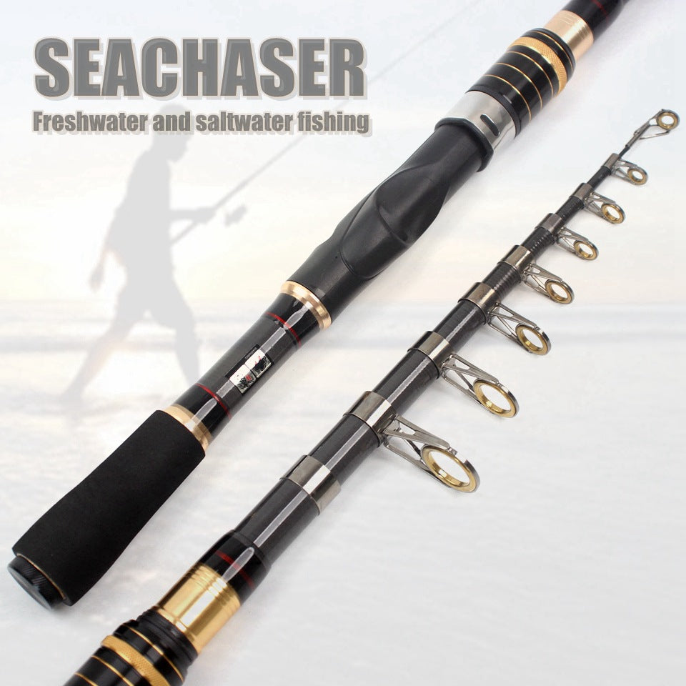 Ultra-short Ultra-hard Small Sea Rod Straight Handle Retractable Fishing Rod Boat Fishing Rock Fishing Long Casting Rod Can Be Put In Pocket