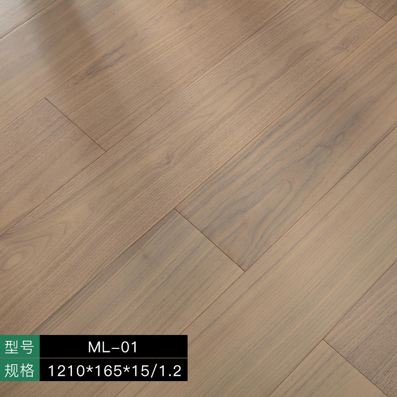 【Door-to-Door Installation】Morandi Style 15mm Lock Buckle Glue-free Installation Black Walnut New Three-layer Flooring Solid Wood