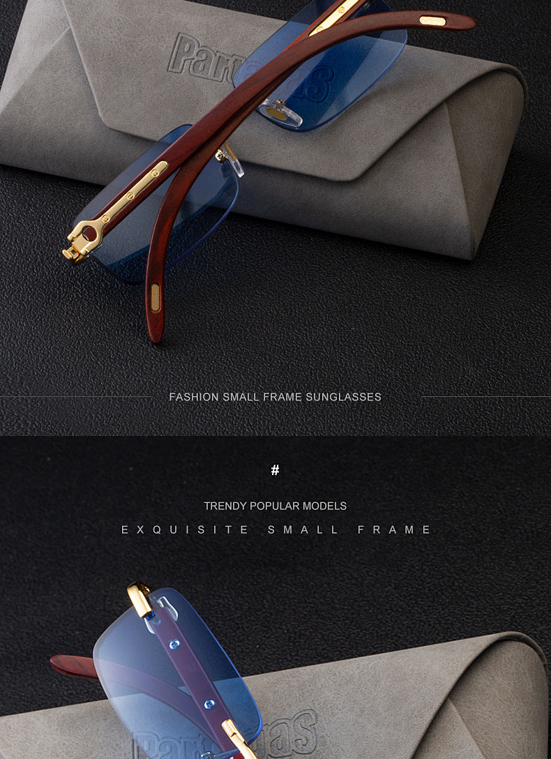 Fashion Sunglasses for Men New Frameless Wooden Leg Slingshot Sunglasses Optical Frame sunglasses