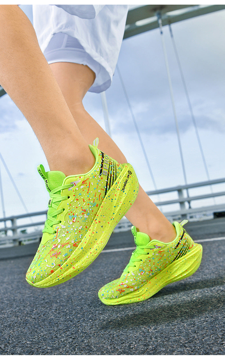 Red Rabbit9pro Autumn and Winter New Double Mesh Luminous Carbon Plate Real Explosion Running Shoes Couples plaid Cushioning Wearable Sneakers