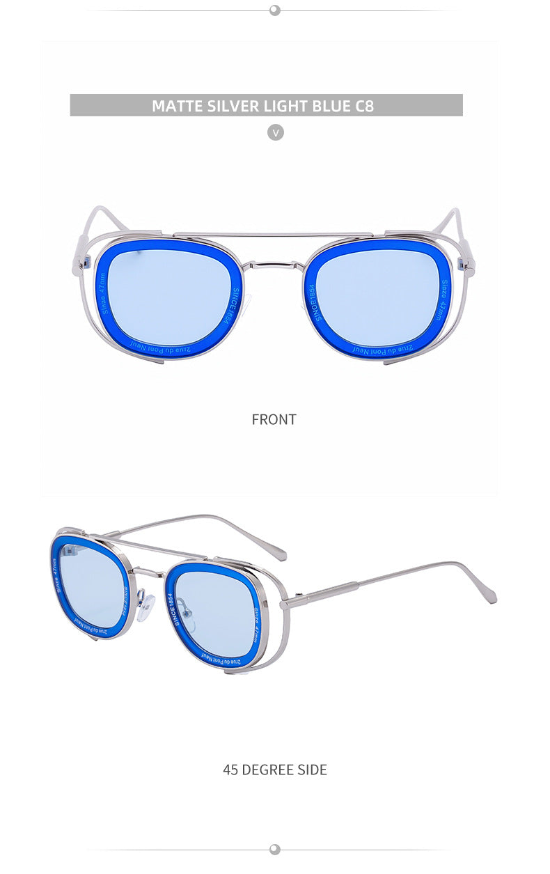 2025New Men's Sunglasses High-End Oval European and American Retro High-Grade Sunglasses for Men Driving