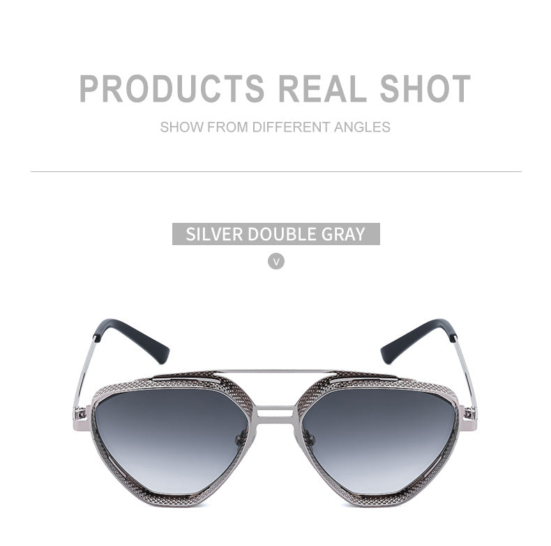 New Hollow Sunglasses for Men, European and American Retro Steampunk Irregular Sunglasses, Fashion Glasses sunglasses