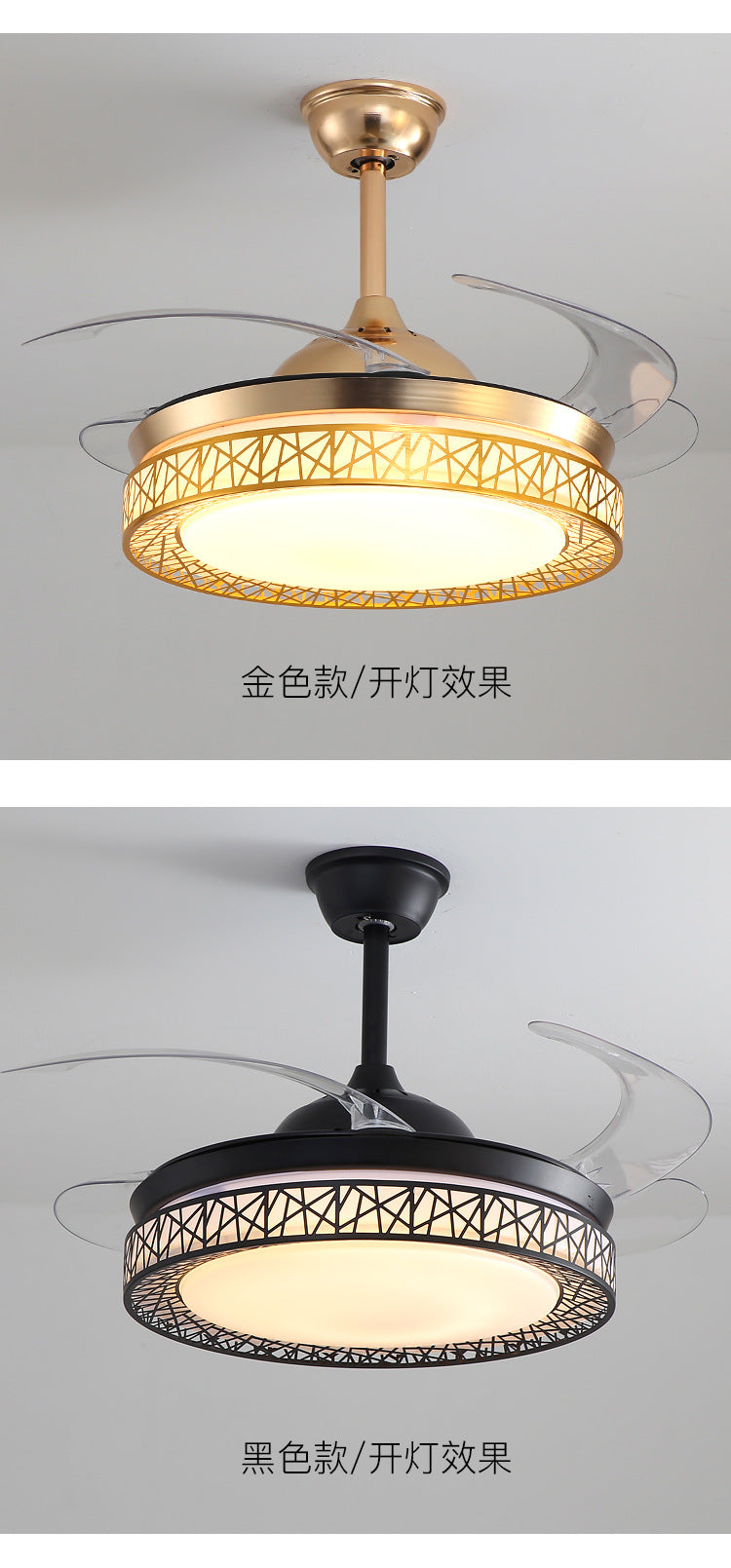Ceiling Fan Light for Living Room, Bedroom, Dining Room, Nordic Postmodern Style, Luxury Lighted Electric Fan Ceiling Light