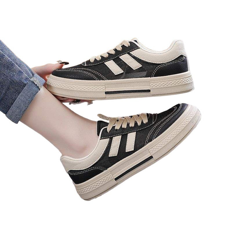 Women's Canvas Shoes2025Spring and summer new style mesh breathable versatile soft-soled student white sneakers sports board shoes