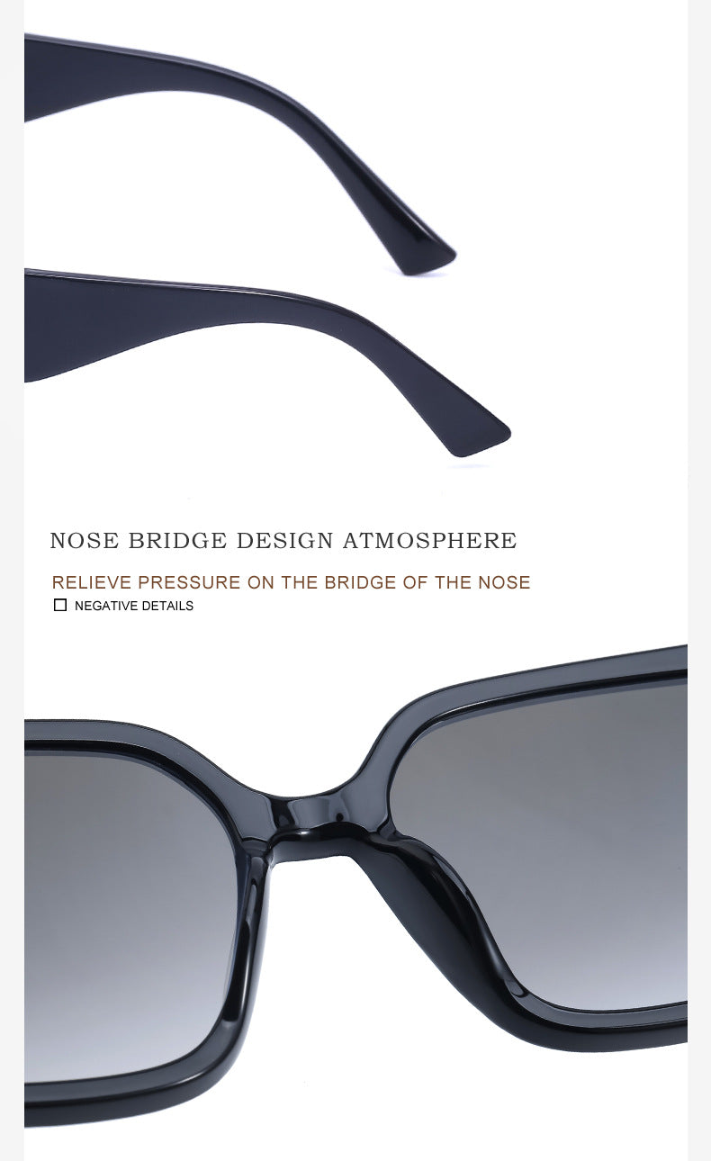New Fashion Large Frame UV Protection Sunglasses for Women Square Frame Sunglasses European and American Style Glasses