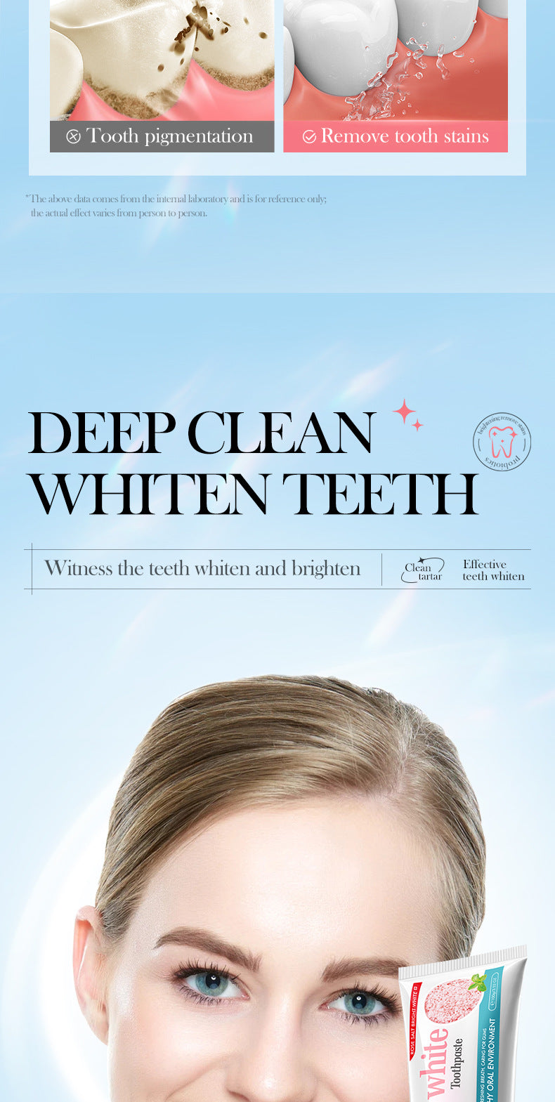 Rose Salt Brightening Stain Removal Toothpaste SADOER Oral Teeth Gum Care Plant-Based Toothpaste  Wholesale