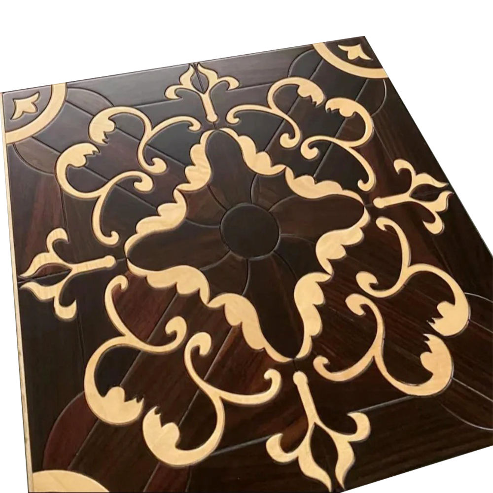 14mm Engineered Solid Wood Square Rosewood Parquet Flooring | Custom Decorative Hardwood Panels for Villas Offices Exterior