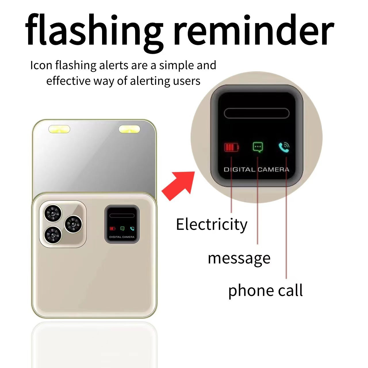 Mini Rotary Function button phonei19pro Rotate180Mini Phone