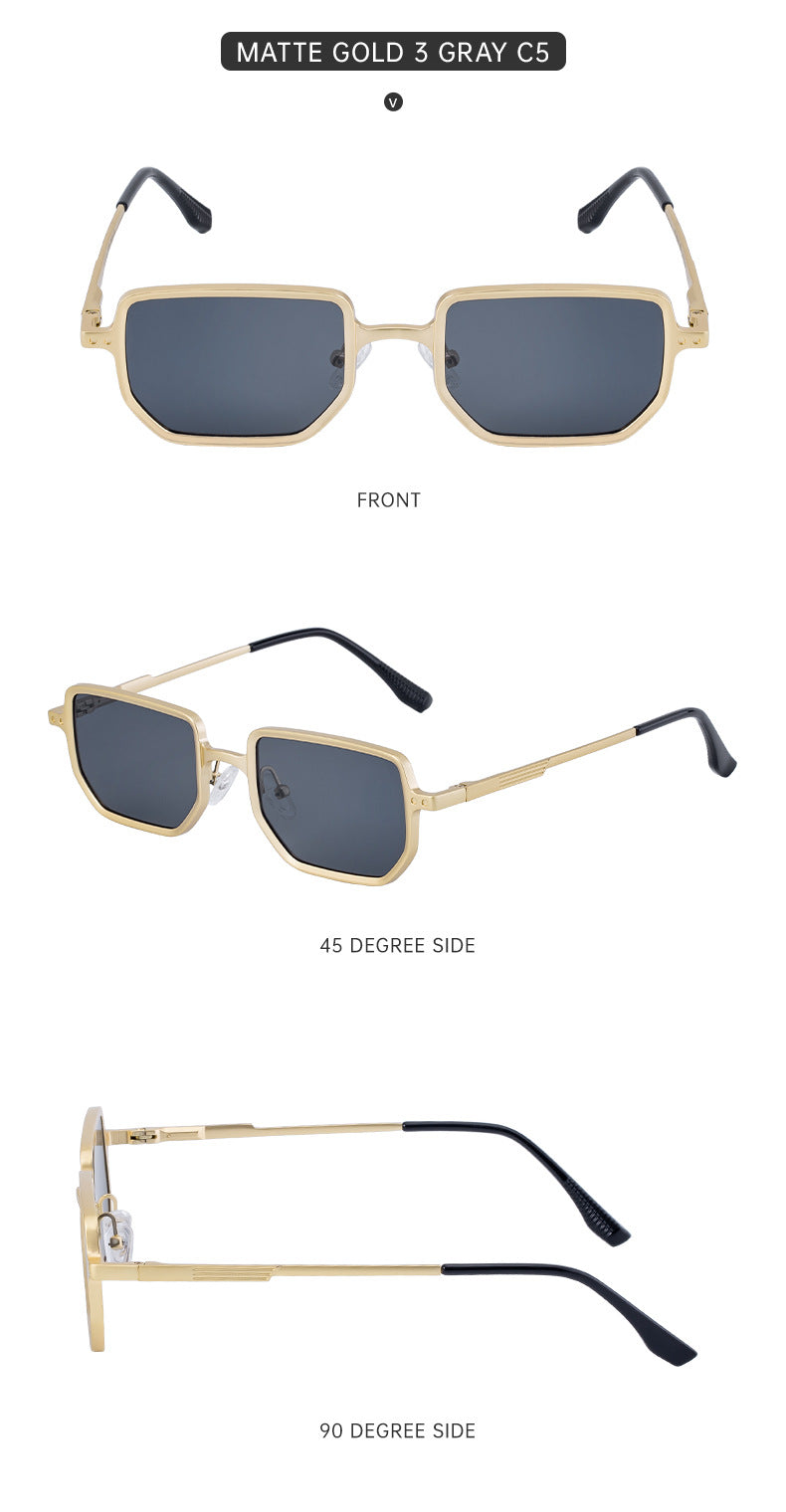 2025New Square Frame Sunglasses for Men with Metal Spring Temples, Sun Protection Glasses, Wholesale for Men shades