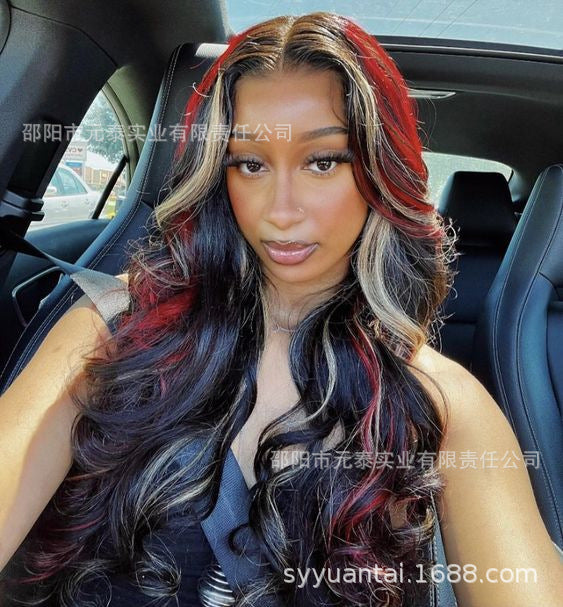 13*6 Lace Front Synthetic Wavy Wig Cross-border Hand Crochet Wig
