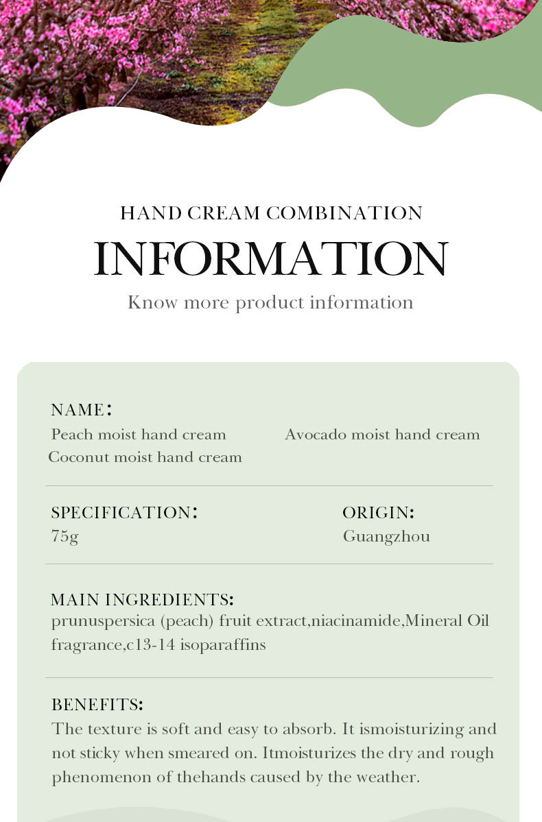 Full English SADOER Fruit Combination Moisturizing Hand Cream Hydrating Autumn and Winter Hand Cream  Foreign Trade Wholesale