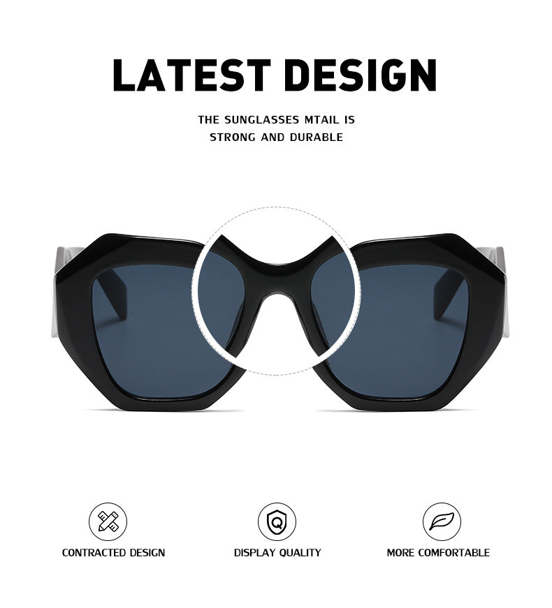 Sunglasses for Women New Irregular Frame Sunglasses for Women European and American Trendy Large Frame Sunglasses Sun Protection Glasses