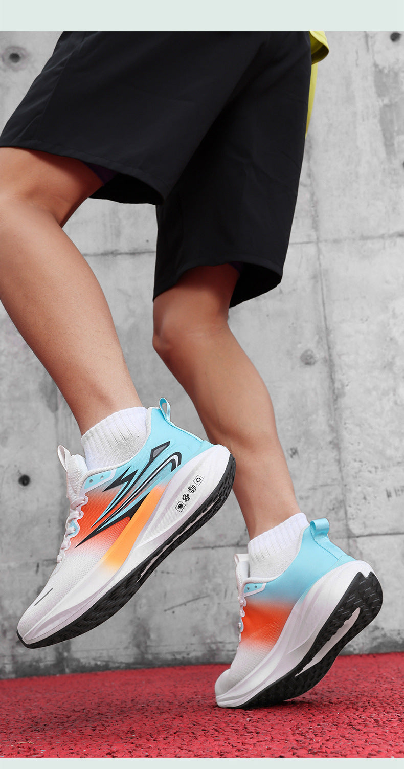 Summer New Jacquard Mesh Wear-resistant Breathable Sports Shoes Casual Comfortable Men's High Elastic Cushioning Youth Running Shoes