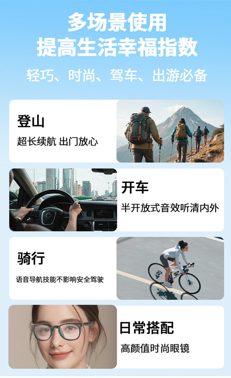 ai Smart Glasses Business Blue Light Blocking Can Be Fitted with Prescription Lenses Supports Small Order Processing Smart Wearable Device