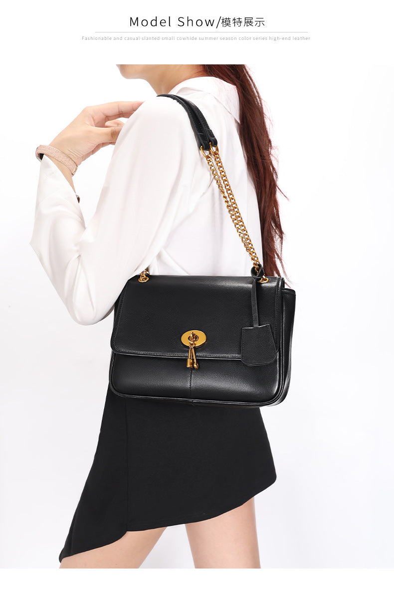 Vintage Casual Fashion High-End Single Shoulder Bag New Melad Chain Bag Autumn Winter Simple Commuter Crossbody Women's Bag