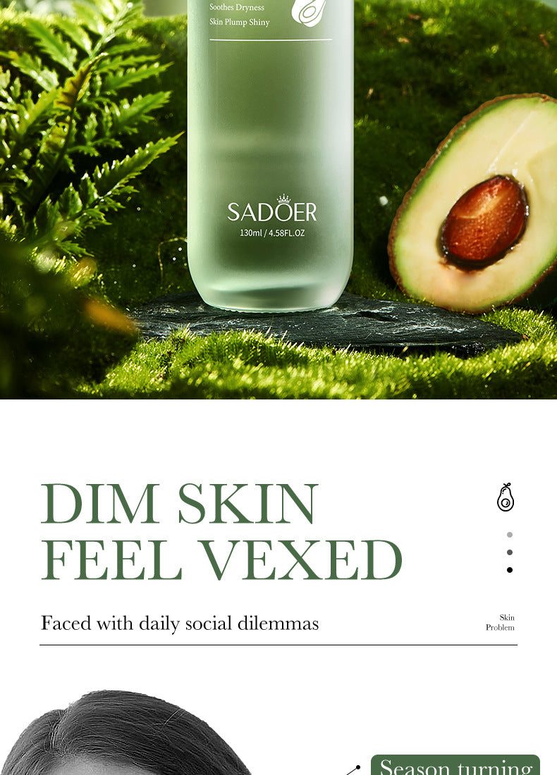 Avocado Toner130ml SADOER Hydrating Moisturizing Lotion Cross-Border Wholesale