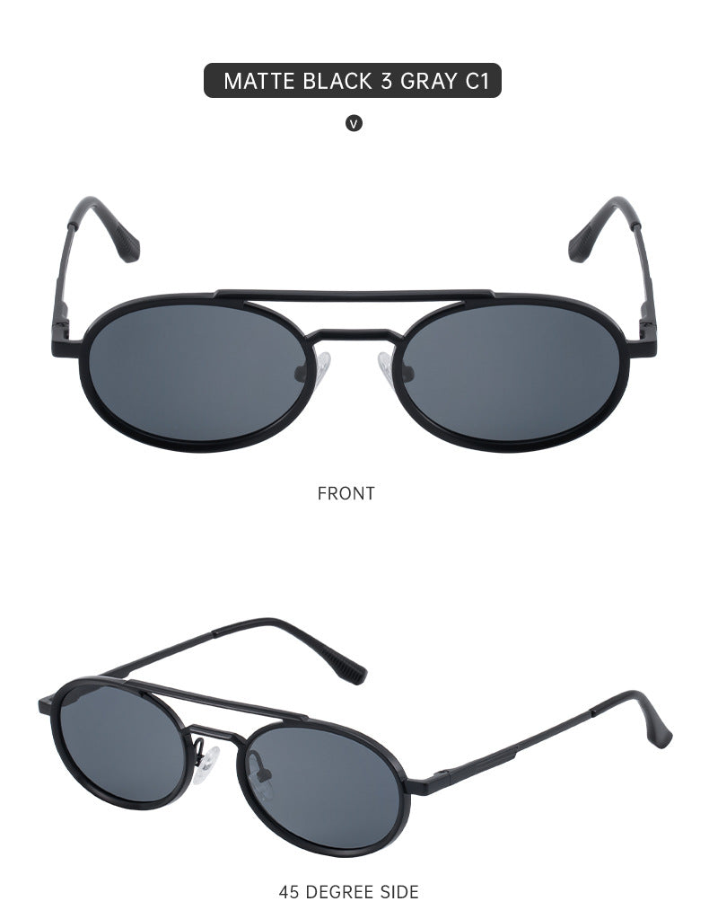 2025New European and American Retro Oval Frame Sunglasses for Men with High-end Spring Sunglasses for Women sunglasses