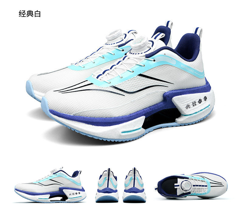 2025New Hollow Popcorn Carbon Plate Soft Sole Running Shoes for Men Training Combat High Elastic Shock Absorption Breathable Sports Shoes