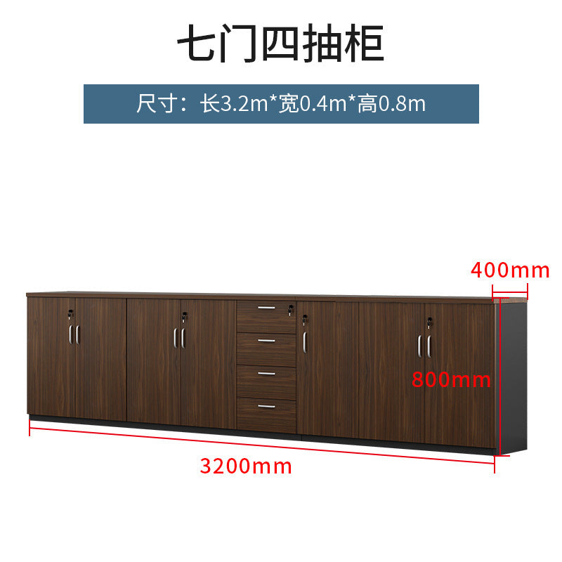 Office File Cabinet with Lock, Low Cabinet, Storage Cabinet, Floor-standing Wooden Office Partition Cabinet for Staff