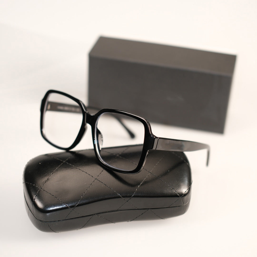 5048Internet Celebrity Style Blue Light Blocking Glasses Small Fragrance Style Large Frame Non-Prescription Glasses Personality Fashion Unisex Bare Face Glasses Frame