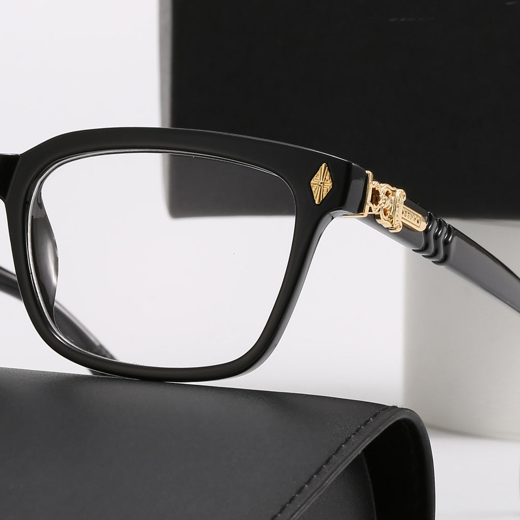 New Fashion Trend Square Frame Anti-Blue Light Non-Prescription Glasses Retro Large Frame Unisex Eyeglasses Prescription Frames7021
