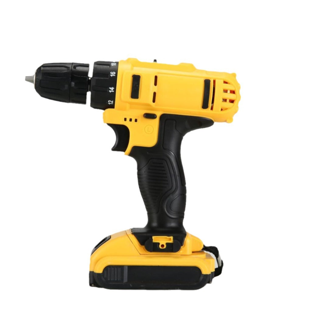 21V Lithium Battery Cordless Drill Tool Box Rechargeable Multi-Function High-Power Impact Drill Electric Hardware Tool Set